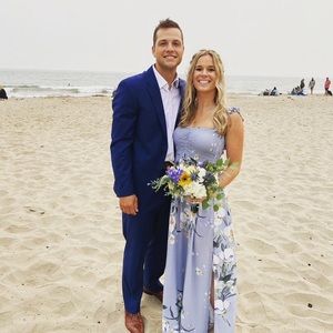 Blue floral dress..one size! Worn as a bridesmaids dress